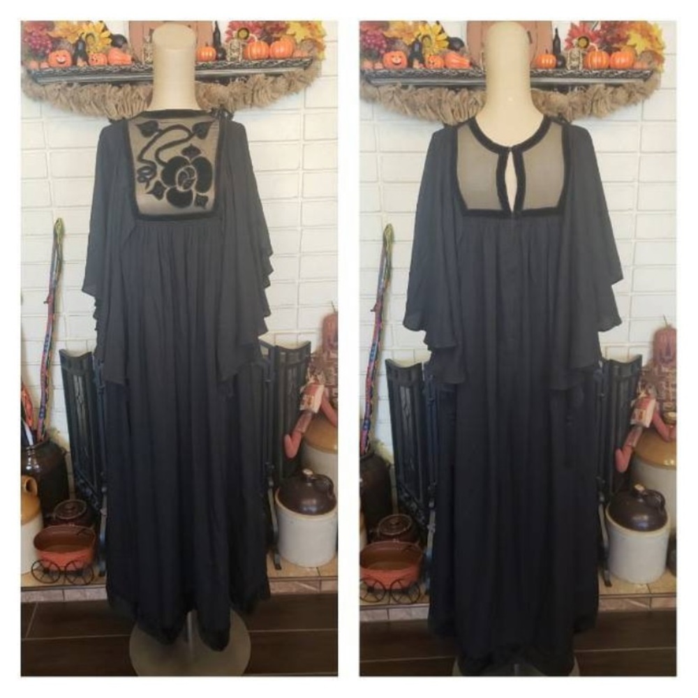 Vintage Jean Varon long black dress 1970’s
